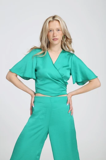 Emerald átkötős kimonó szett